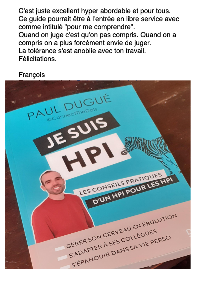 Avis clients sur le livre "Je suis HPI" de Paul Dugué